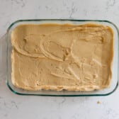 process shot of peanut butter chocolate lasagna.