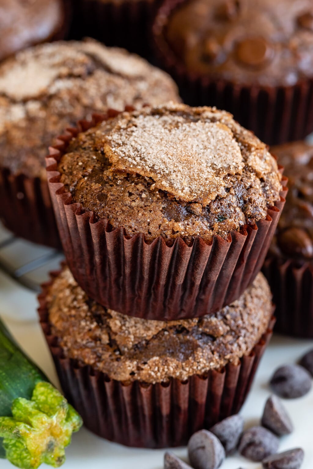 Chocolate Zucchini Muffins Recipe - Crazy for Crust