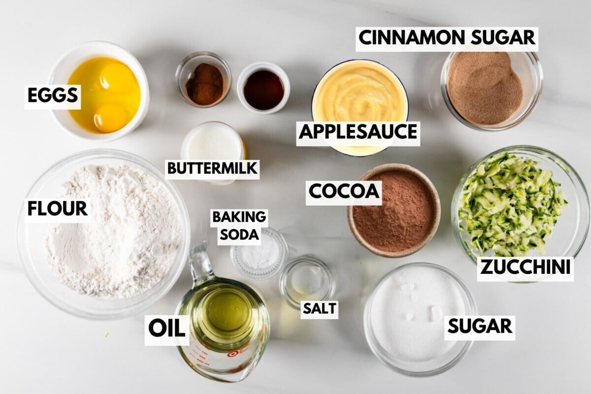 ingredients in zucchini muffins