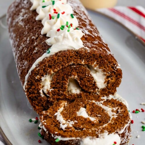 Gingerbread Bundt Cake (with Eggnog Whipped Cream) - A Beautiful Plate