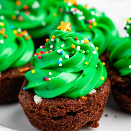 Christmas Tree Brownie Bites - Crazy for Crust