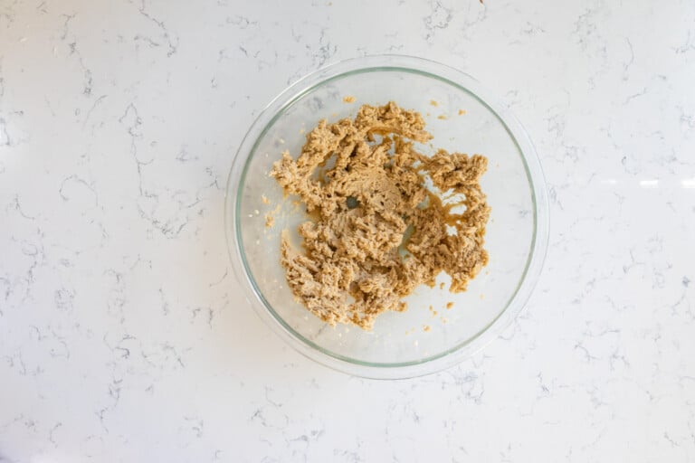 process shot of oatmeal cookies being made.