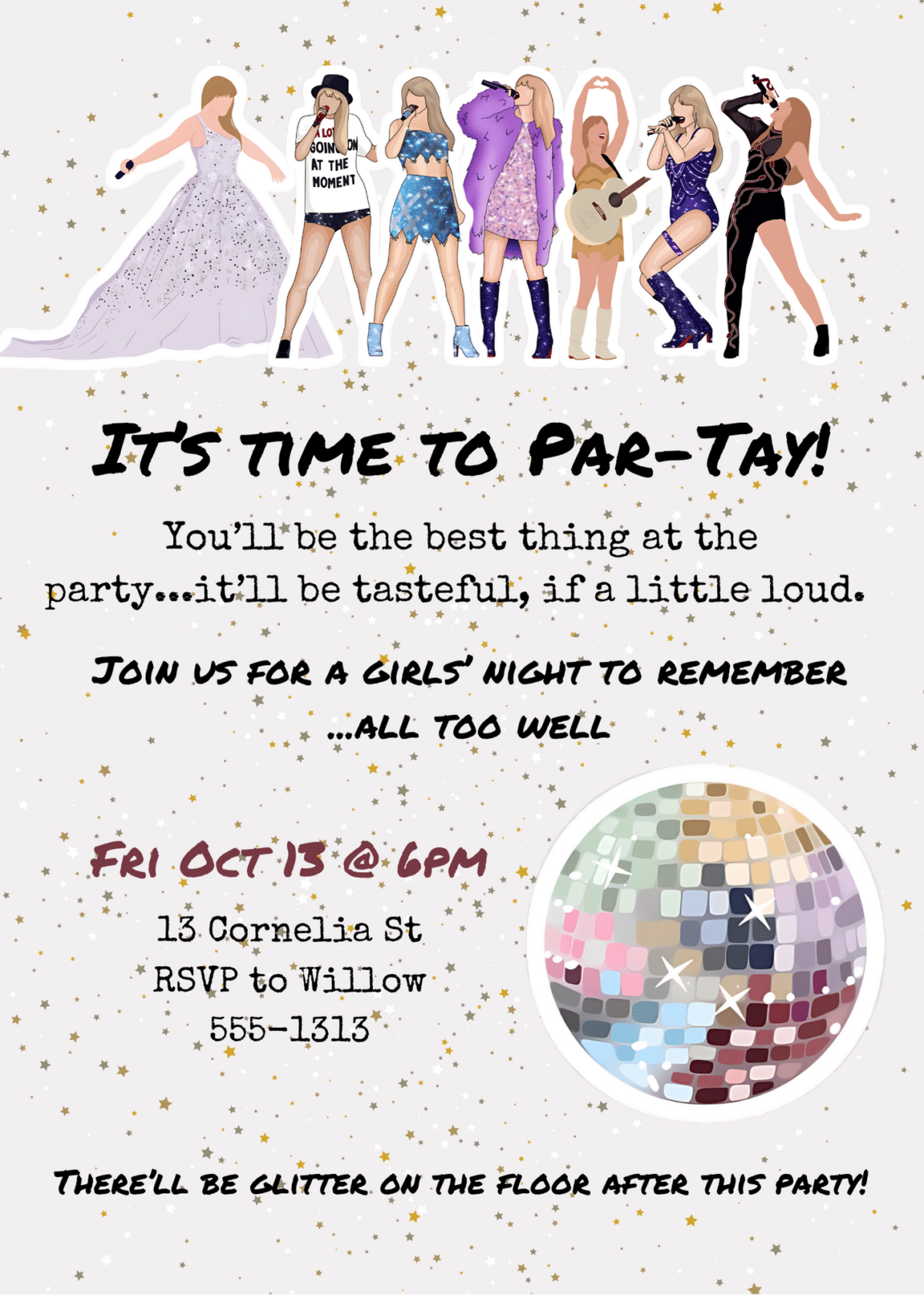 Taylor Swift party invite