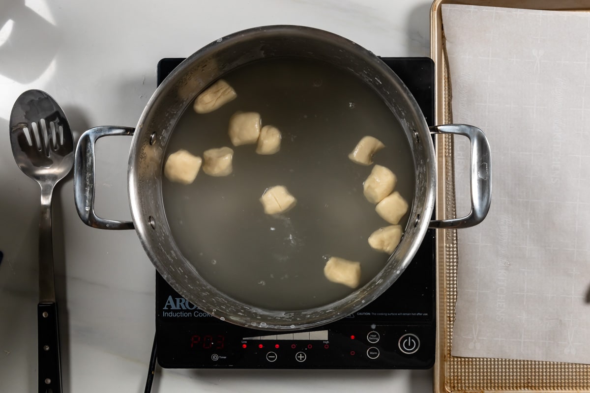 process shots of soft pretzel bites being made.